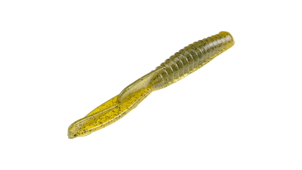 Strike King KVD Drop Shot Half Shell OPT, Soft Plastic Worm Fishing Lure, Green Pumpkin/Purple, 3 1/2in, 9-Count, DSHS3.5-271, DSHS3.5-271