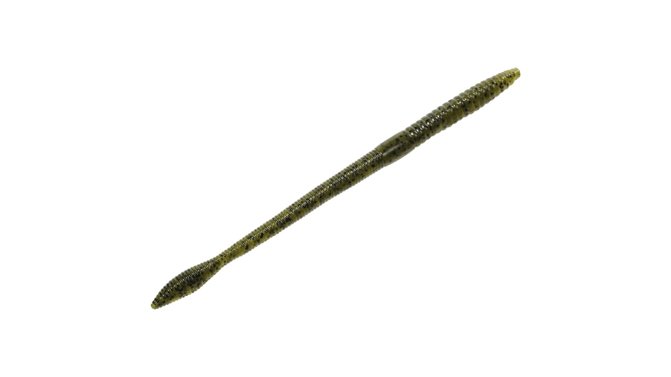 Strike King KVD Perfect Plastics Finesse Worm, Soft Plastic Worm Fishing Lure, Green Pumpkin, 6 1/2in, 12-Pack, FIN65-46, FIN65-46