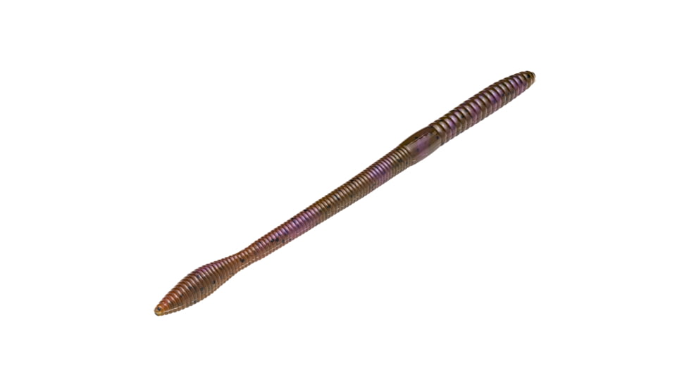 Strike King KVD Perfect Plastics Finesse Worm, Soft Plastic Worm Fishing Lure, Green Pumpkin Purple Swirl, 6 1/2in, 12-Pack, FIN65-807, FIN65-807