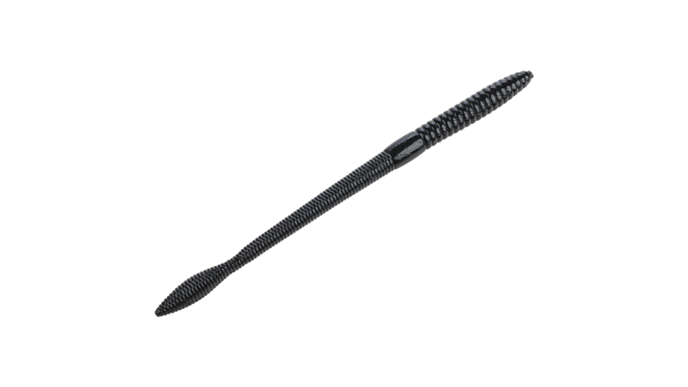Strike King KVD Perfect Plastics Finesse Worm, Soft Plastic Worm Fishing Lure, Black, 6 1/2in, 12-Pack, FIN65-210, FIN65-210