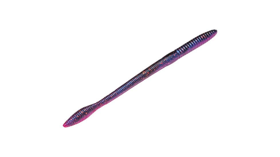 Strike King KVD Perfect Plastics Finesse Worm, Soft Plastic Worm Fishing Lure, Tequila Sunrise w/ Orange Flake, 6 1/2in, 12-Pack, FIN65-809, FIN65-809