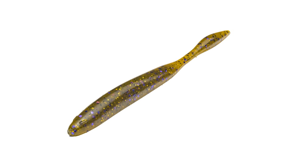 Strike King KVD Dream Shot Fishing Lure, Soft Plastic Worm, Green Pumpkin Purple and Gold, 4 1/4in, 10-Pack, DSKVD-13A, DSKVD-13