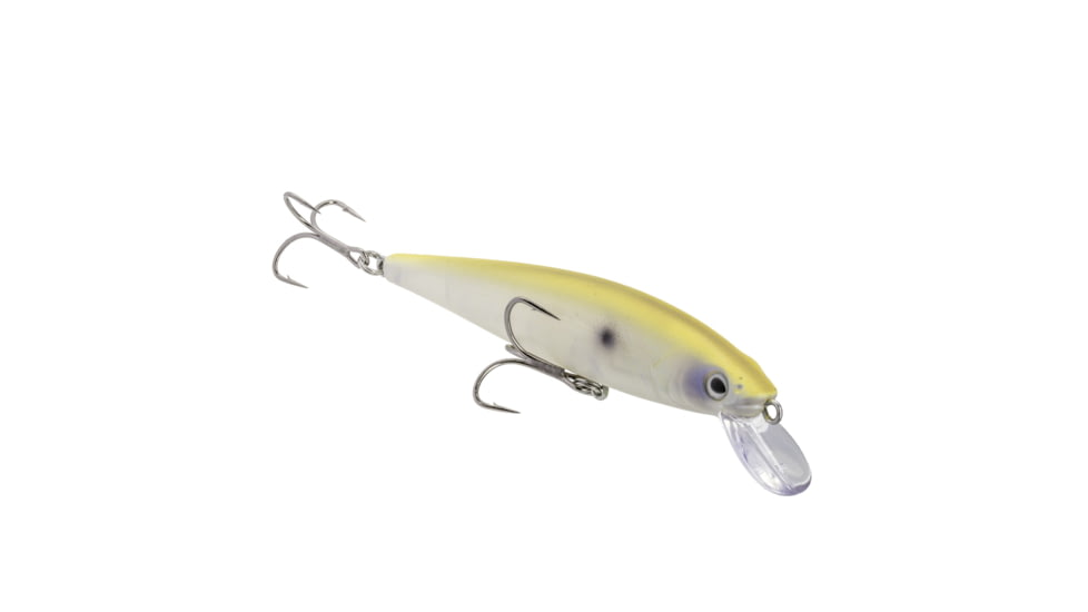 Strike King KVD Elite 200 Jerkbait Fishing Lure, Weight Transfer System, 4 1/2in, 3/8oz, Dives 4 to 7-Feet, SZ 4 Mustad Triple Grip Treble Hooks, Matte Pro Bone, HCKVDJ200E-M299