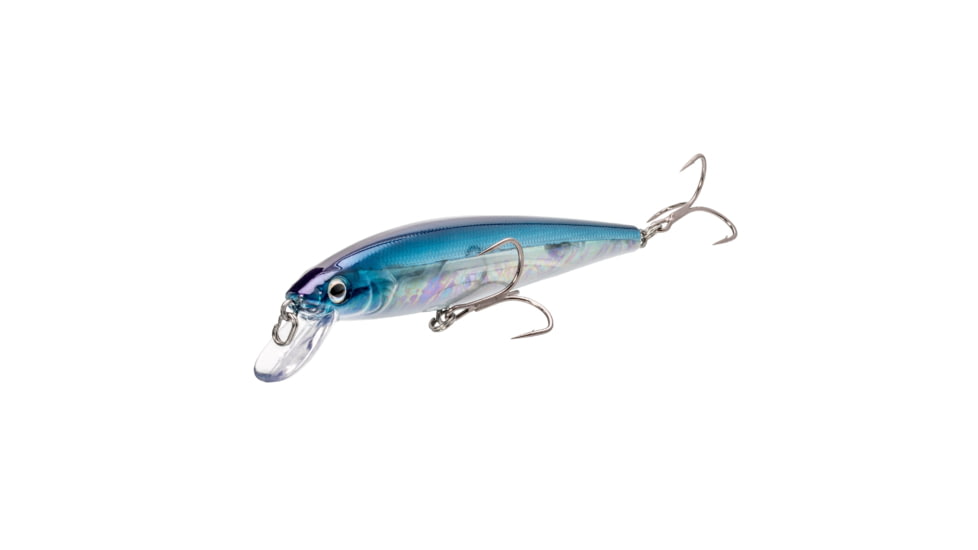 Strike King KVD Elite 200 Jerkbait Fishing Lure, Weight Transfer System, 4 1/2in, 3/8oz, Dives 4 to 7-Feet, SZ 4 Mustad Triple Grip Treble Hooks, Pro Blue Flash, HCKVDJ200E-331