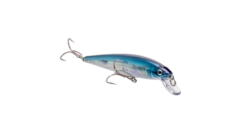 Strike King KVD Elite 200 Jerkbait Fishing Lure, Weight Transfer System, 4 1/2in, 3/8oz, Dives 4 to 7-Feet, SZ 4 Mustad Triple Grip Treble Hooks, Pro Blue Flash, HCKVDJ200E-331