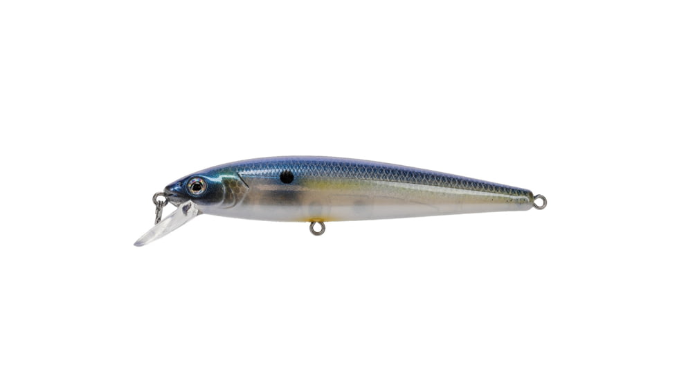 Strike King KVD Elite 200 Jerkbait Fishing Lure, Weight Transfer System, 4 1/2in, 3/8oz, Dives 4 to 7-Feet, SZ 4 Mustad Triple Grip Treble Hooks, Pro Blue Glimmer, HCKVDJ200E-334