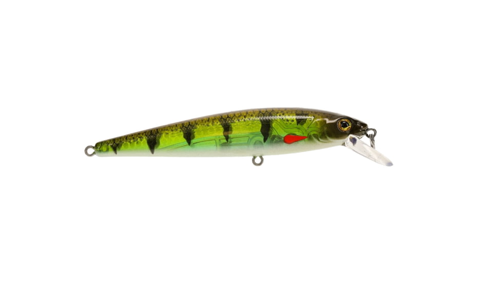 Strike King KVD Elite 200 Jerkbait Fishing Lure, Weight Transfer System, 4 1/2in, 3/8oz, Dives 4 to 7-Feet, SZ 4 Mustad Triple Grip Treble Hooks, Pro Phantom Perch, HCKVDJ200E-339