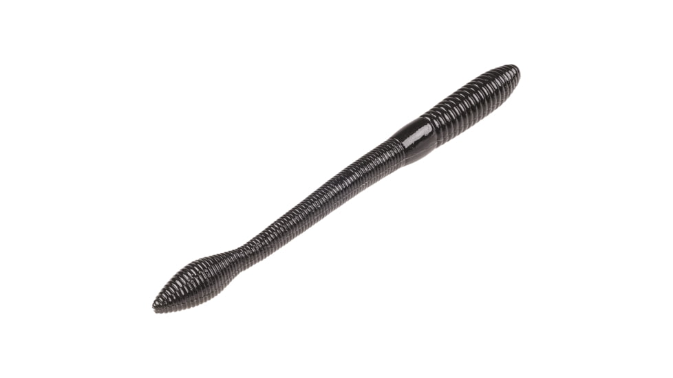 Strike King KVD Fat Baby Finesse Worm, Soft Plastic Worm Fishing Lure, Black, 5in, 12-Pack, FBFIN5-210, FBFIN5-210