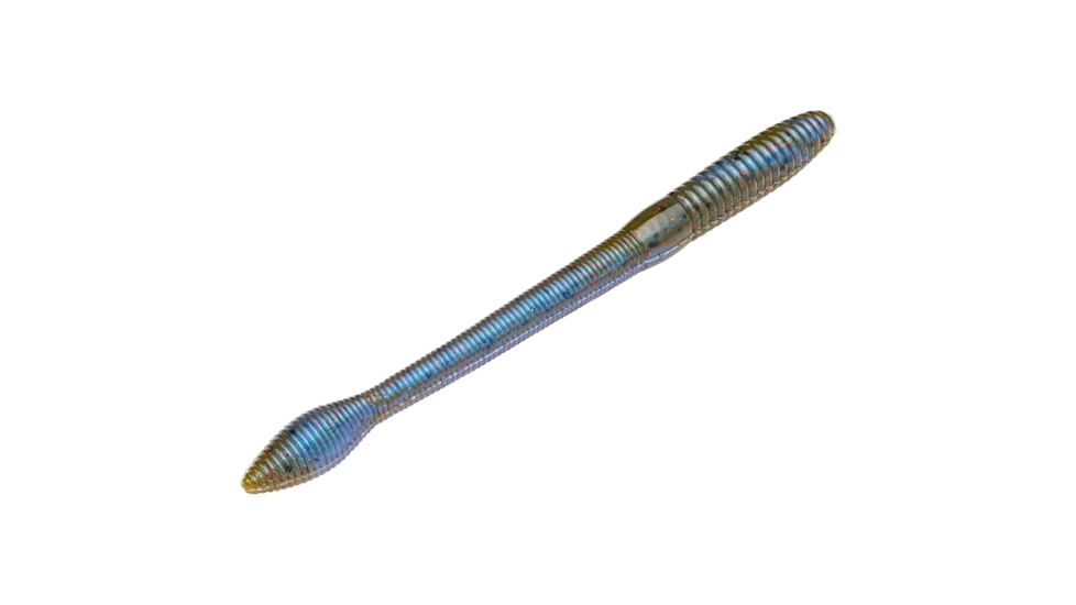 Strike King KVD Fat Baby Finesse Worm, Soft Plastic Worm Fishing Lure, Blue Craw w/ Red Flake, 5in, 12-Pack, FBFIN5-805, FBFIN5-805