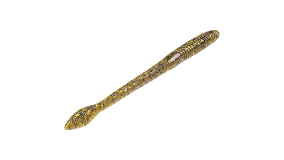 Strike King KVD Fat Baby Finesse Worm, Soft Plastic Worm Fishing Lure, Green Pumpkin Purple and Gold, 5in, 12-Pack, FBFIN5-13A, FBFIN5-13