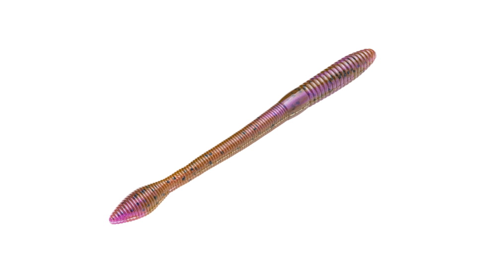 Strike King KVD Fat Baby Finesse Worm, Soft Plastic Worm Fishing Lure, Green Pumpkin Purple Swirl, 5in, 12-Pack, FBFIN5-807, FBFIN5-807