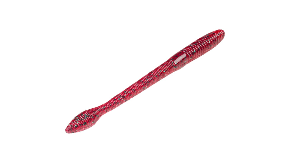 Strike King KVD Fat Baby Finesse Worm, Soft Plastic Worm Fishing Lure, Red Bug, 5in, 12-Pack, FBFIN5-85, FBFIN5-85
