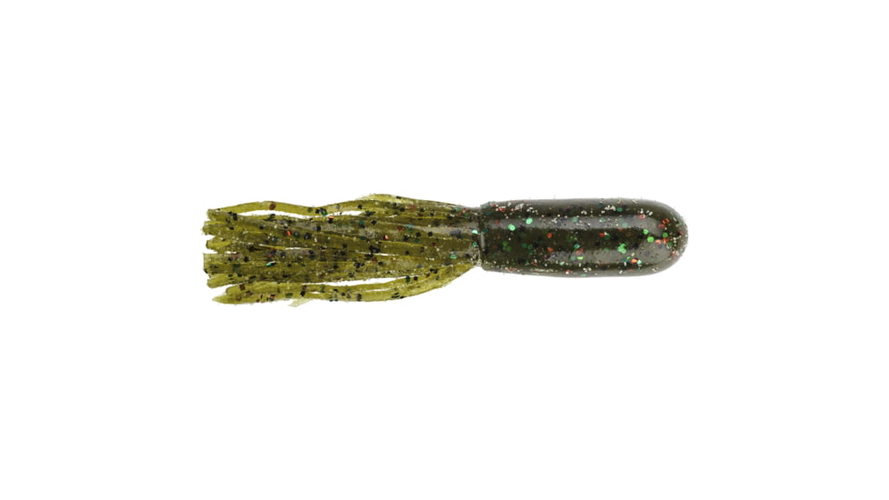 Strike King KVD Pro Model Tube Fishing Lure, Soft Plastic Tube, Green Pumpkin w/ Red and Green Flake, 3 1/2in, 10-Pack, PMT3.5-63, PMT3.5-63