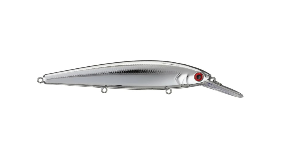 Strike King KVD Sinking Deep Jerkbait Fishing Lure, Weight Transfer System, 4 3/4in, 3/5oz, Slow Sinking, SZ 2 and 4 Mustad Triple Grip Treble Hooks, Carolina Chrome, HCKVDJ300DS-475