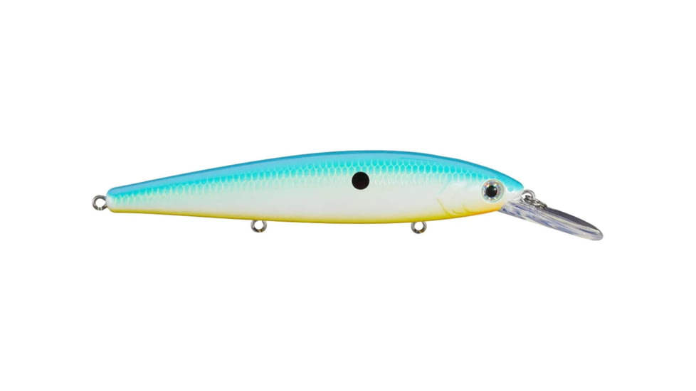 Strike King KVD Sinking Deep Jerkbait Fishing Lure, Weight Transfer System, 4 3/4in, 3/5oz, Slow Sinking, SZ 2 and 4 Mustad Triple Grip Treble Hooks, Citrus Shad, HCKVDJ300DS-534