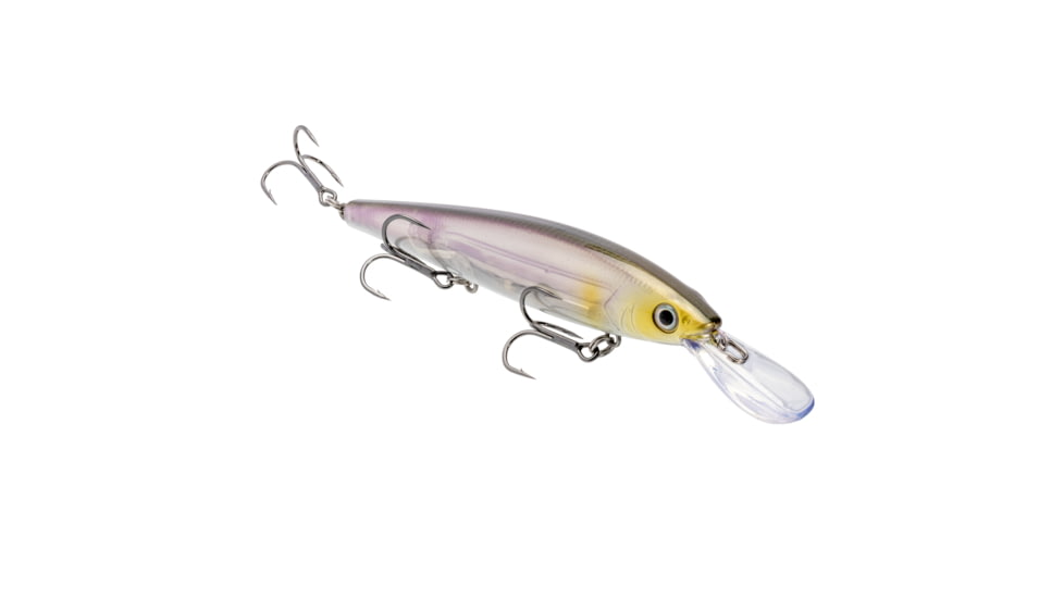 Strike King KVD Sinking Deep Jerkbait Fishing Lure, Weight Transfer System, 4 3/4in, 3/5oz, Slow Sinking, SZ 2 and 4 Mustad Triple Grip Treble Hooks, Clearwater Minnow, HCKVDJ300DS-684