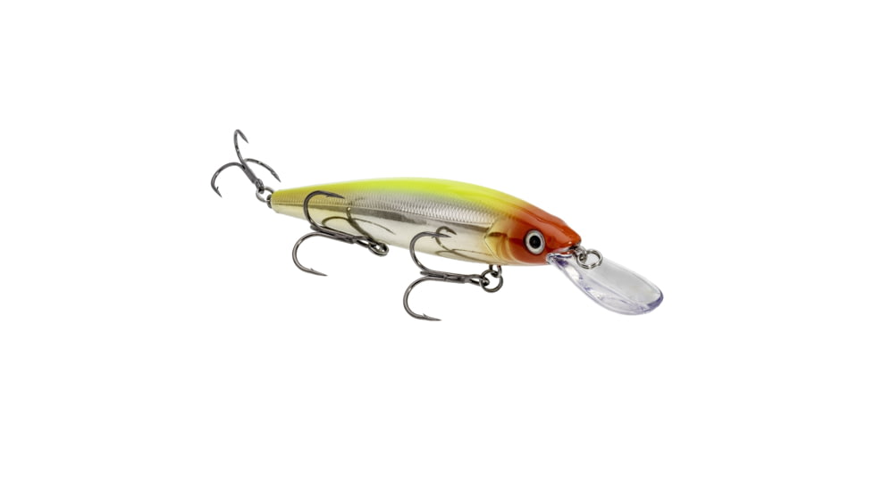 Strike King KVD Sinking Deep Jerkbait Fishing Lure, Weight Transfer System, 4 3/4in, 3/5oz, Slow Sinking, SZ 2 and 4 Mustad Triple Grip Treble Hooks, Clown, HCKVDJ300DS-508