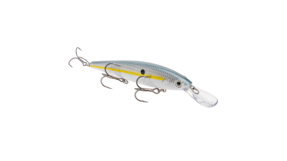 Strike King KVD Sinking Deep Jerkbait Fishing Lure, Weight Transfer System, 4 3/4in, 3/5oz, Slow Sinking, SZ 2 and 4 Mustad Triple Grip Treble Hooks, Crystal Shad, HCKVDJ300DS-682