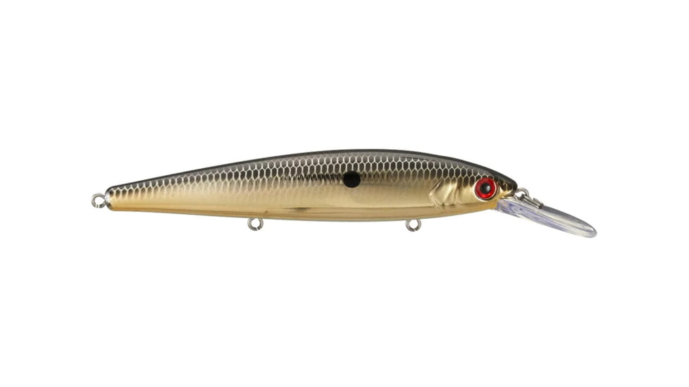 Strike King KVD Sinking Deep Jerkbait Fishing Lure, Weight Transfer System, 4 3/4in, 3/5oz, Slow Sinking, SZ 2 and 4 Mustad Triple Grip Treble Hooks, Gold Black Back, HCKVDJ300DS-406