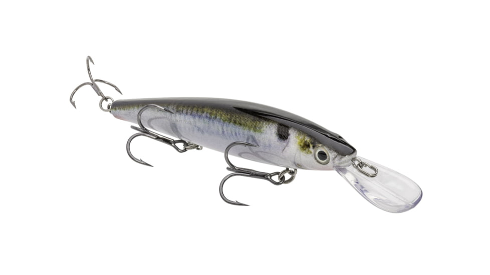 Strike King KVD Sinking Deep Jerkbait Fishing Lure, Weight Transfer System, 4 3/4in, 3/5oz, Slow Sinking, SZ 2 and 4 Mustad Triple Grip Treble Hooks, Natural Shad, HCKVDJ300DS-699