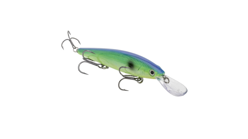 Strike King KVD Sinking Deep Jerkbait Fishing Lure, Weight Transfer System, 4 3/4in, 3/5oz, Slow Sinking, SZ 2 and 4 Mustad Triple Grip Treble Hooks, Pro Citrus Shad, HCKVDJ300DS-298