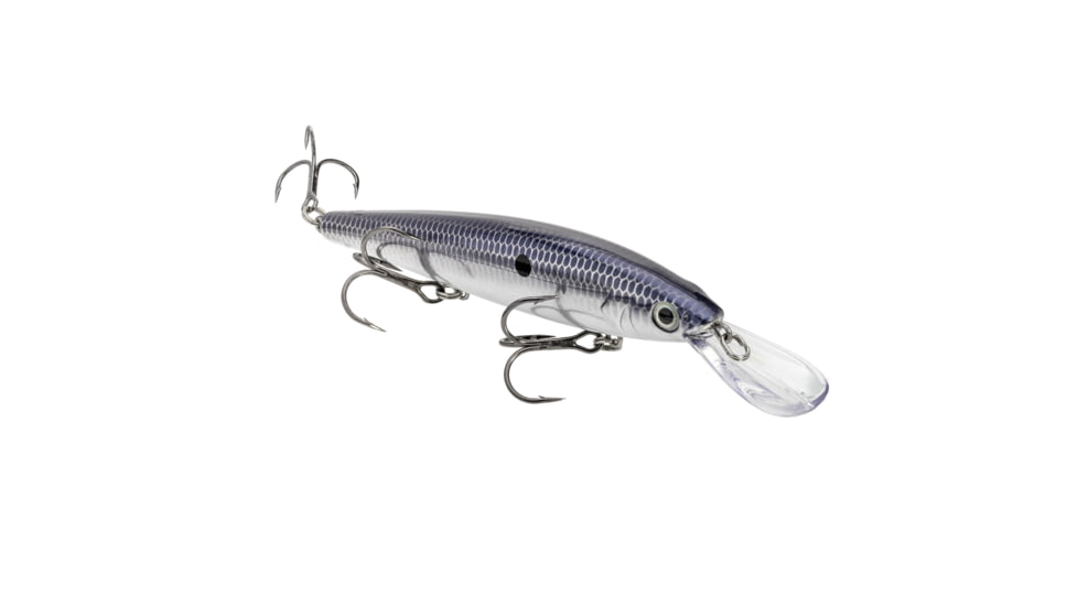 Strike King KVD Sinking Deep Jerkbait Fishing Lure, Weight Transfer System, 4 3/4in, 3/5oz, Slow Sinking, SZ 2 and 4 Mustad Triple Grip Treble Hooks, Smokey Chrome Blue, HCKVDJ300DS-401