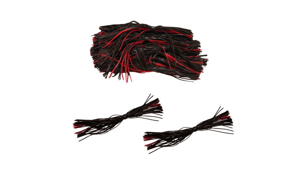 Strike King 50 Pack Bulk Skirts,Black Red 50-19