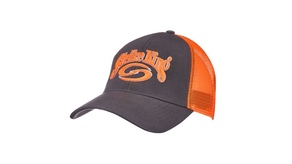 Strike King Trucker Cap,Charcoal body/Orange mesh CAP-2