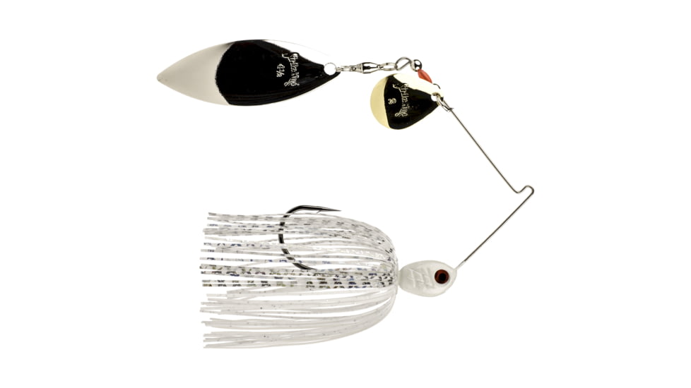Strike King Premier Pro-Model Fishing Lure, Spinnerbait, White Gold and Silver Blade, 3/8oz, PP38CW-204GS, PP38CW-204GS