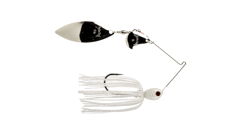 Strike King Premier Pro-Model Fishing Lure, Spinnerbait, White, 3/8oz, PP38CW-12S, PP38CW-12S