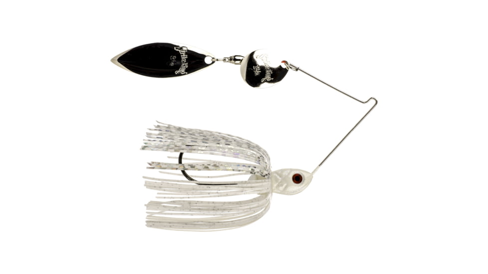 Strike King Premier Pro-Model Fishing Lure, Spinnerbait, White, 3/16oz, PP316CW-204S, PP316CW-204S