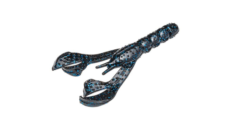 Strike King Rage Denny Brauer Craw Fishing Lure, Soft Plastic Craw, Black and Blue, 4in, 7-Pack, RGDBC-2, RGDBC-2