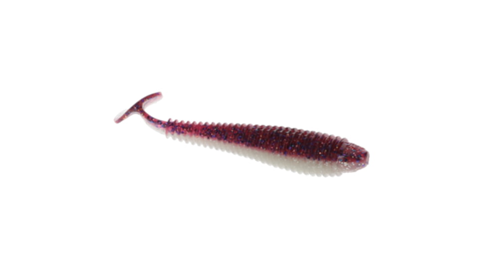 Strike King Rage Swimmer Saltwater Fishing Lure, Soft Plastic Swimbait, Ice Berry, 3 3/4in, 7-Pack, RGSWSW334-474, RGSWSW334-474