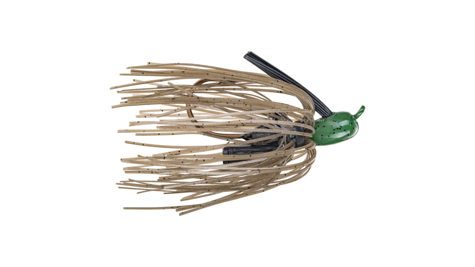 Strike King Pro-Model Jig Fishing Lure, Casting Jig, Watermelon Seed w/ Chartreuse Tail, 3/8oz, PMJ38-17, PMJ38-17