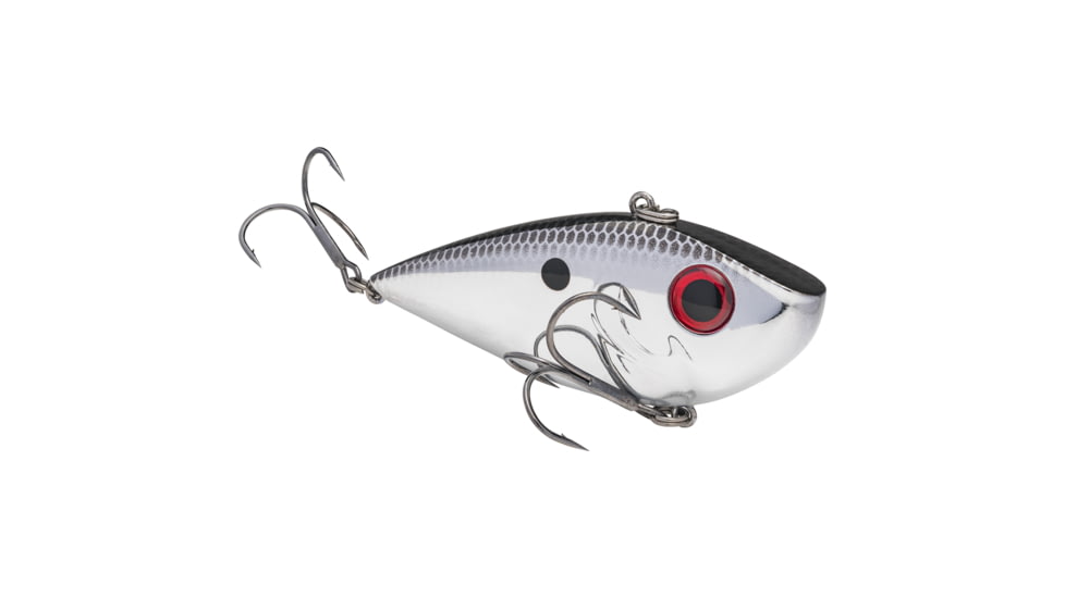 Strike King Red Eyed Shad Tungsten 2-Tap, Lipless Crankbait Fishing Lure, Chrome Black Back, 3/4oz, REYESDTT34-402, REYESDTT34-402