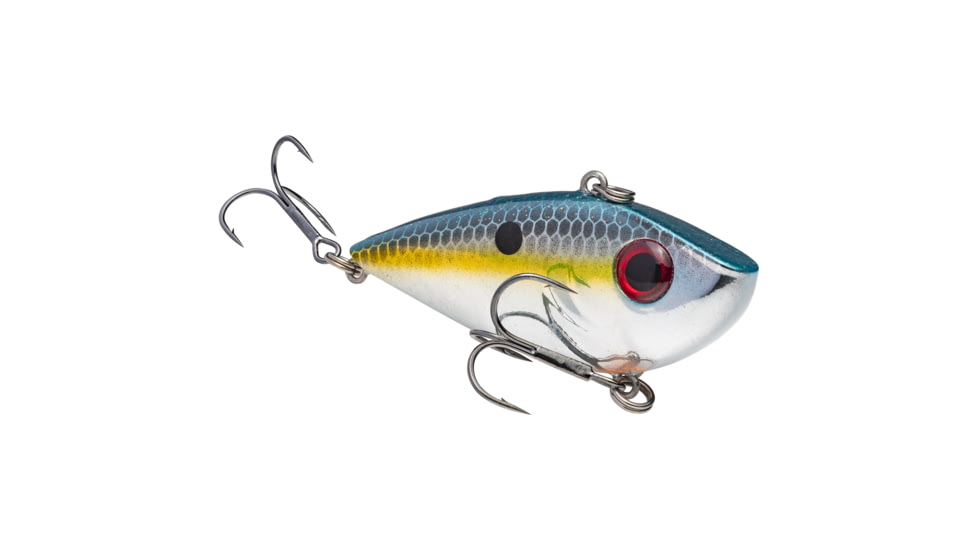 Strike King Red Eyed Shad Tungsten 2-Tap, Lipless Crankbait Fishing Lure, Chrome Sexy Shad, 3/4oz, REYESDTT34-514, REYESDTT34-514