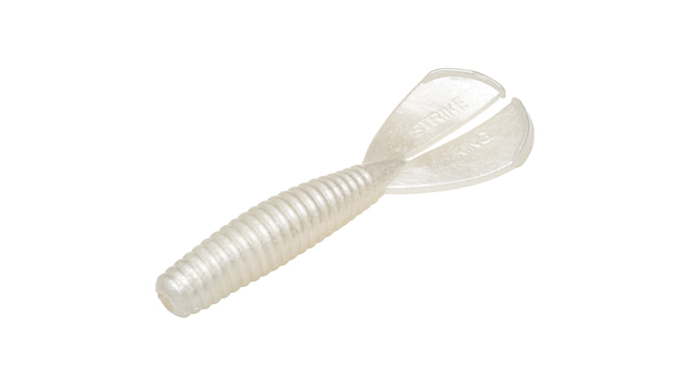 Strike King Rage Baby Menace Fishing Lure, Soft Plastic Grub, Pearl, 3in, 9-Pack, RGBM-84, RGBM-84