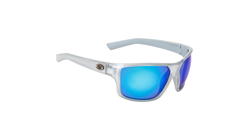 Strike King S11 Optics Clinch Sunglasses, Crystal Concrete Frame, Multi Layer White Blue Mirror Lens, SG-S11403