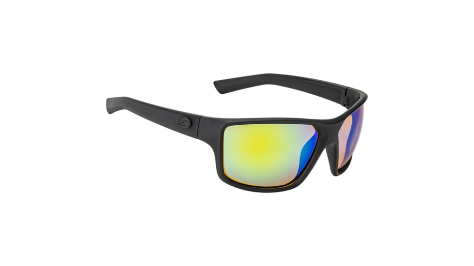 Strike King S11 Optics Clinch Sunglasses, Matte Black Frame, Multi Layer Green Mirror, Amber Base Lens, SG-S11401