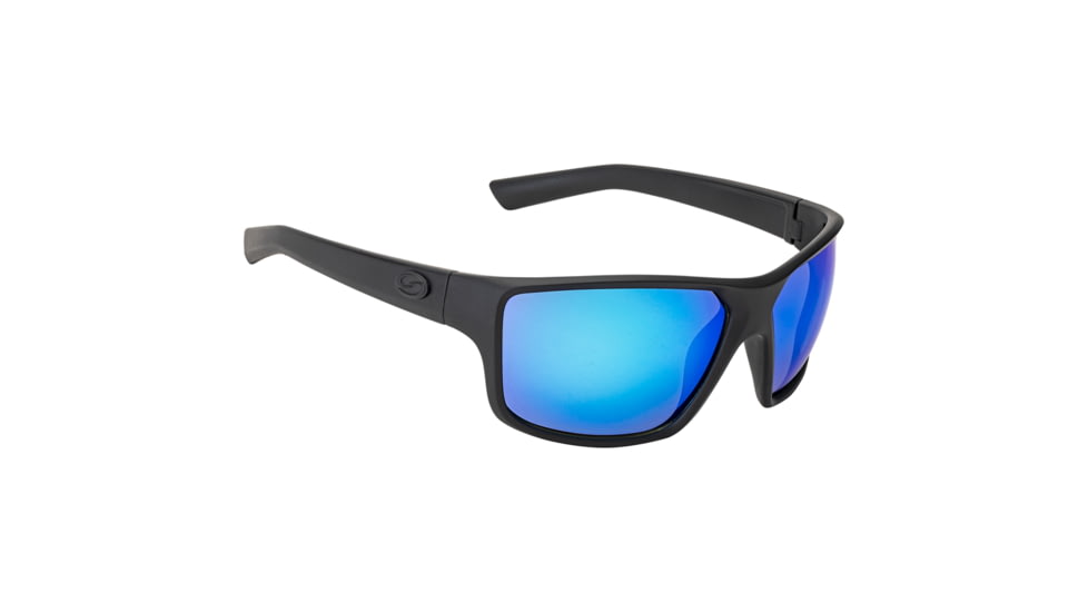 Strike King S11 Optics Clinch Sunglasses, Matte Black Frame, Multi Layer White Blue Mirror, Gray Base Lens, SG-S11402
