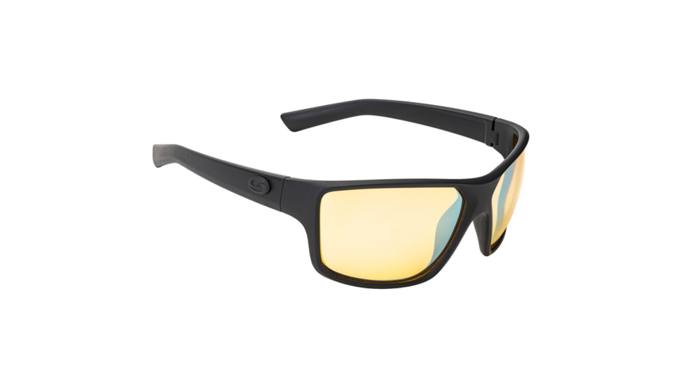 Strike King S11 Optics Clinch Sunglasses, Matte Black Frame, Yellow Silver Mirror Lens, SG-S1140