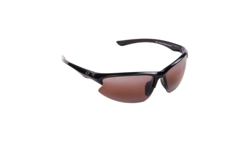 Strike King S11 Optics Polarized Eufaula Sunglasses, Shiny Black DAB/Amber 220261