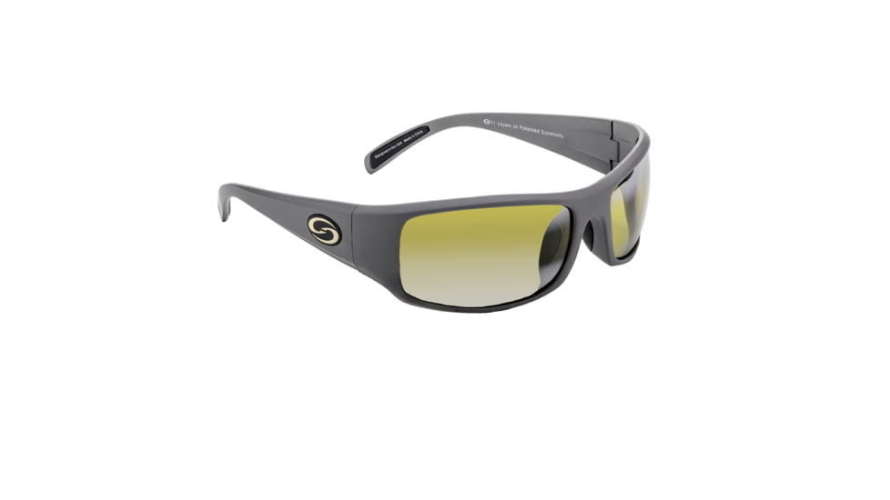 Strike King S11 Optics Sunglasses, Bi-Gradient Yellow Spotlight Lens, Okeechobee Matte Grey, SG-S11602