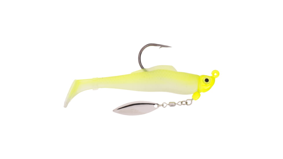 Strike King Speckled Trout Magic Fishing Lure, Prerigged Soft Plastic Saltwater Swimbait, Chartreuse Glow Chartreuse Head, 1/4oz, STM14-863, STM14-863