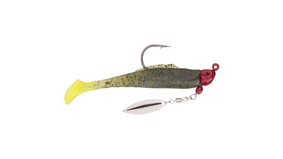 Strike King Speckled Trout Magic Fishing Lure, Prerigged Soft Plastic Saltwater Swimbait, Watermelon Chartreuse Tail/Red Head, 1/4oz, STM14-817, STM14-817