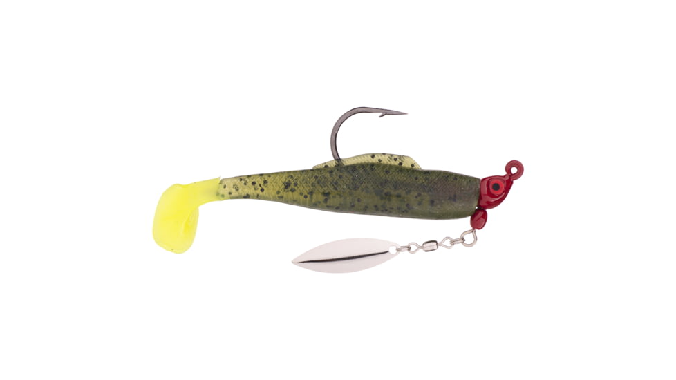 Strike King Speckled Trout Magic Fishing Lure, Prerigged Soft Plastic Saltwater Swimbait, Watermelon Chartreuse Tail/Red Head, 1/8oz, STM18-817, STM18-817