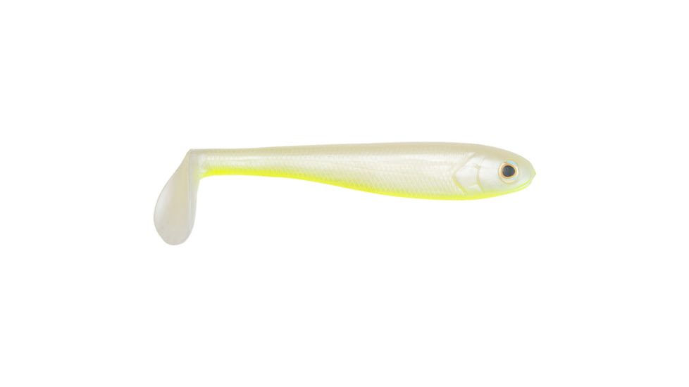Strike King Shadalicious Fishing Lure, Soft Plastic Swimbait, Pearl Chartreuse Belly, 5 1/2in, 5-Pack, SHDLC5.5-518, SHDLC5.5-518