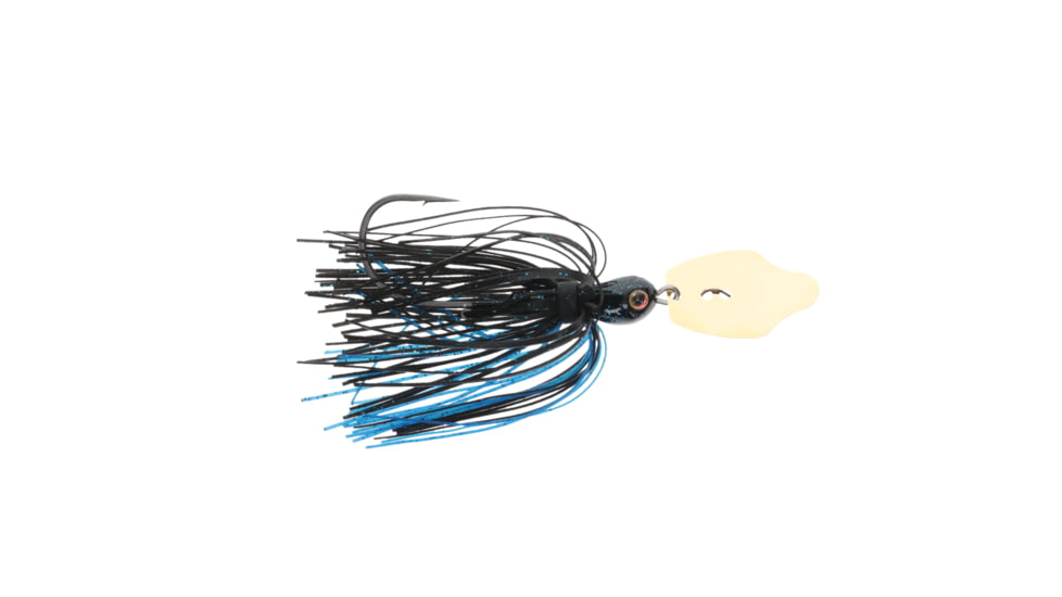 Strike King Thunder Cricket Gold Fishing Lure, Vibrating Swim Jig, Black and Blue, 1/2oz, TCGVSJ12-2, TCGVSJ12-2