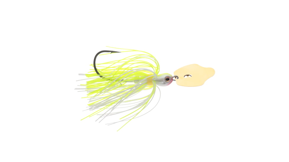 Strike King Thunder Cricket Gold Fishing Lure, Vibrating Swim Jig, Chartreuse White, 1/2oz, TCGVSJ12-3, TCGVSJ12-3