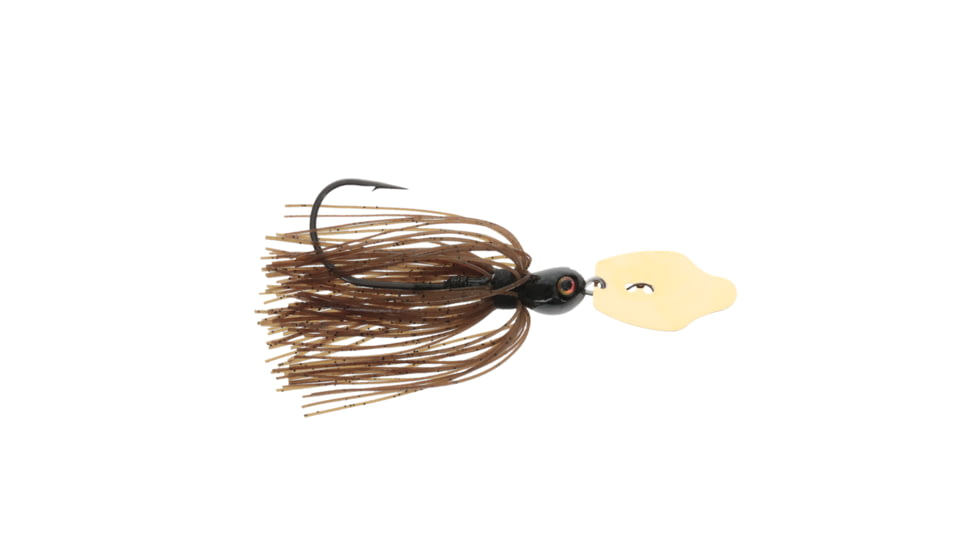 Strike King Thunder Cricket Gold Fishing Lure, Vibrating Swim Jig, Green Pumpkin, 1/2oz, TCGVSJ12-465, TCGVSJ12-465